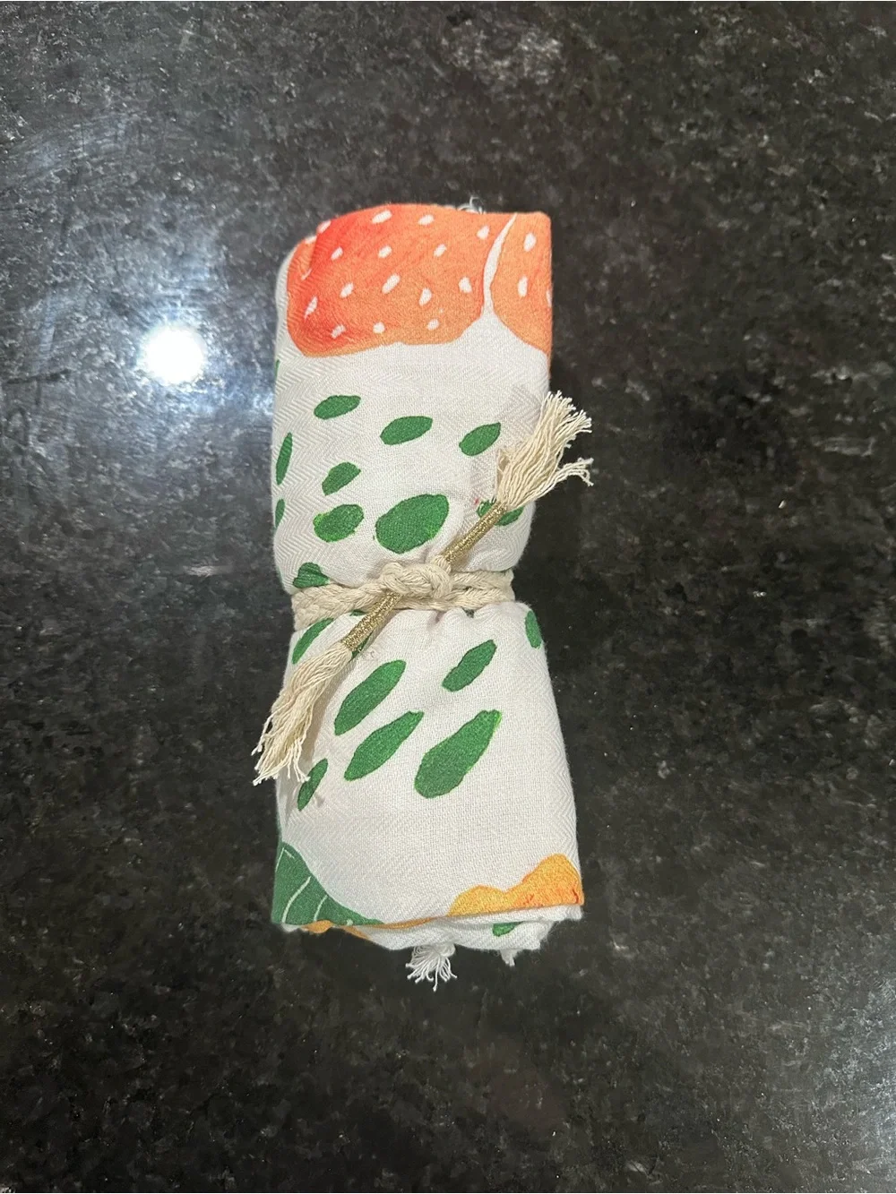 MyOcean Turkish Towel - Hibiscus Floral Print (Orange, Green, White)